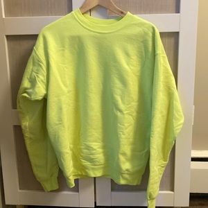 Neon yellow Hanes sweatshirt